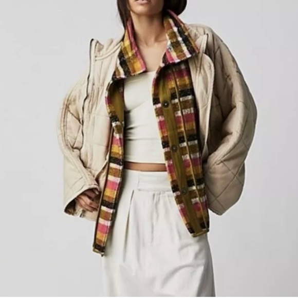 FREE People We the Free Wrapped Up Plaid Blanket Vest SZ Medium New With Tags - Picture 2 of 4